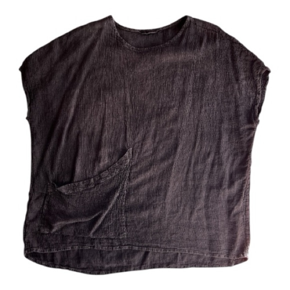 Elizabeth Suzann Black Linen Crinkle Harper Tunic